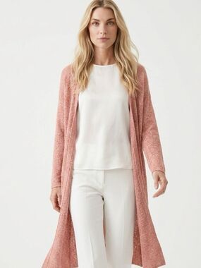 PAINTED THREADS | Peach Duster Open Front Lightweight Cardigan Women’s Size M